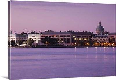 Buildings at waterfront, US Naval Academy, Severn River, Annapolis, Maryland