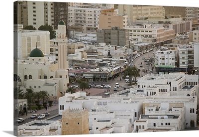 Buildings in a city, Ali Bin Abdullah Street, Doha, Qatar