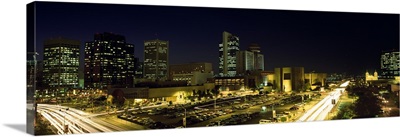 Buildings in a city lit up at night, Phoenix, Maricopa County, Arizona
