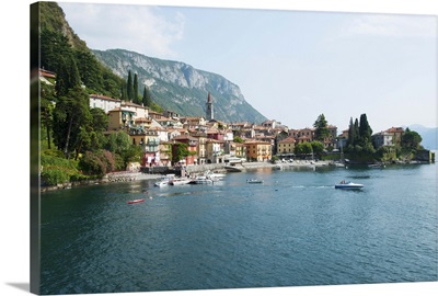 Buildings in a town at the waterfront, Varenna, Lake Como, Lombardy, Italy