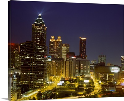 Buildings lit up at night, Atlanta, Georgia