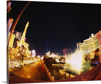 Buildings lit up at night, Las Vegas, Nevada