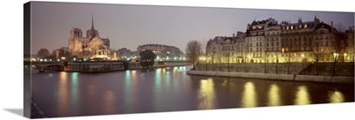 Buildings near a river, Notre Dame, Paris, France