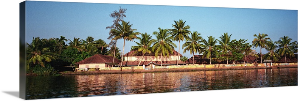 Buildings on the waterfront, Kerala, India