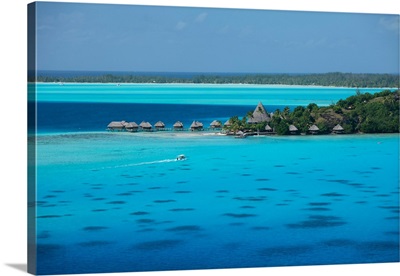 Bungalows on the beach, Bora Bora, Society Islands, French Polynesia