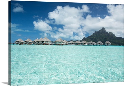 Bungalows on the beach, Bora Bora, Society Islands, French Polynesia