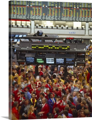 Business executives on trading floor, Chicago Mercantile Exchange, Chicago, Cook County, Illinois,