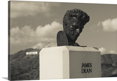 Bust of actor James Dean, Griffith park Observatory, Los Angeles, California