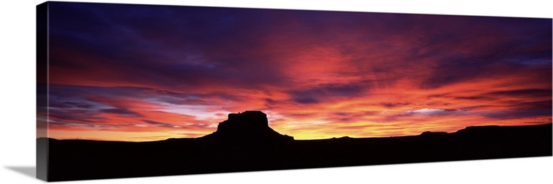 Buttes at sunset, Chaco Culture National Historic Park, New Mexico Wall ...