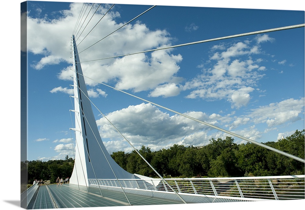 Cable stayed bridge, Sundial Bridge, Redding, Shasta County, California