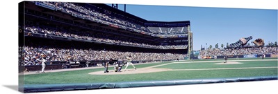 California, San Francisco, SBC Ballpark, Spectator watching the baseball game in the stadium