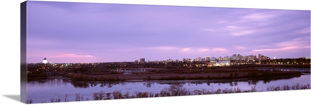 Canada, Saskatchewan, Regina, City seen from Wascana Hill