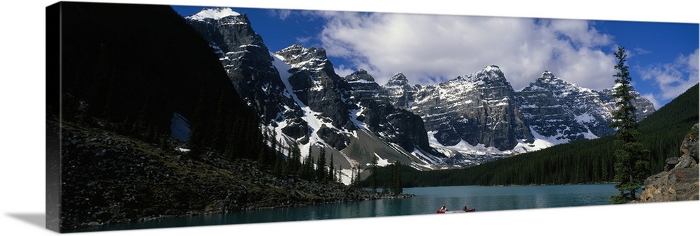 Canoeing on Morraine Lake Banff National Park Alberta Canada