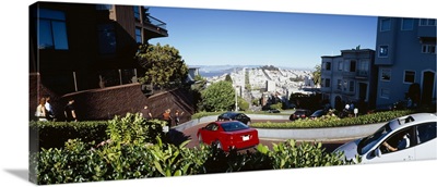 Cars on a street, Lombard Street, San Francisco, California