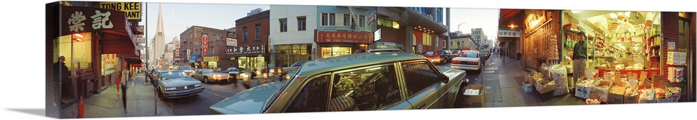 Cars on the street, Chinatown, San Francisco, California