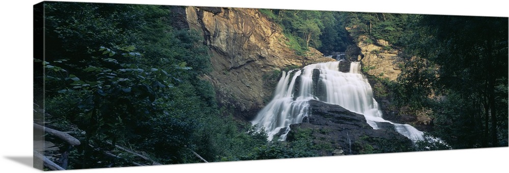 Cascading waterfall in a forest, Cullasaja Falls, Nantahala National Forest, Macon County, North Carolina