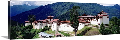 Castle on a mountain, Trongsar Dzong, Trongsar, Bhutan