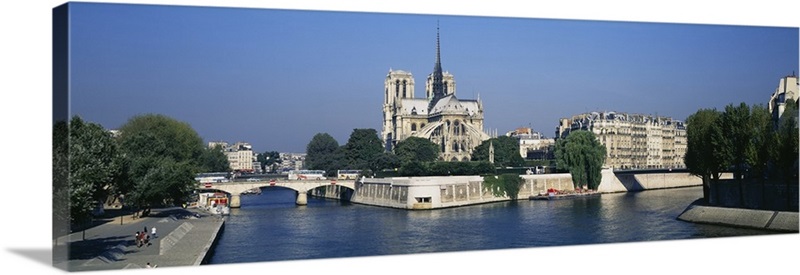 Cathedral along a river, Notre Dame Cathedral, Seine River, Paris ...