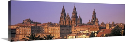 Cathedral in a cityscape, Santiago De Compostela, La Coruna, Galicia, Spain
