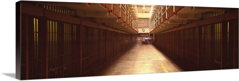 Cell block in a prison, Alcatraz Island, San Francisco, California Wall ...