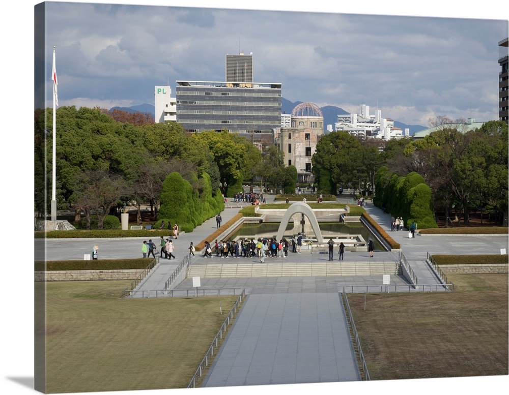 Cenotaph at Hiroshima Peace Memorial, Hiroshima, Hiroshima Prefecture, Japan