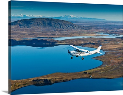 Cessna Flying Over South Coast Iceland