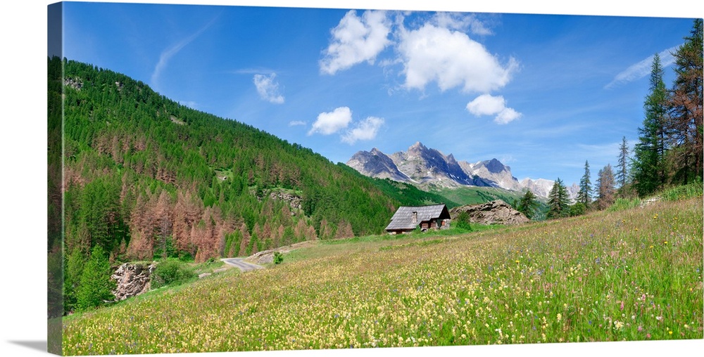 Chalet In A Valley, Vallee De La Claree, Hameau De Laval, Nevache, Hautes-Alpes, Provence-Alpes-Cote d'azur, France.