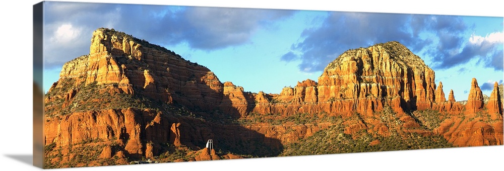 Long image of rock formations and canyons in Arizona printed on canvas.