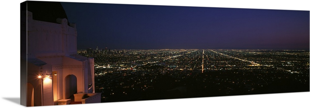 City at night, Griffith Park Observatory, Griffith Park, City Of Los Angeles, Los Angeles County, California