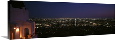 City at night, Griffith Park Observatory, Griffith Park, City Of Los Angeles, Los Angeles County, California