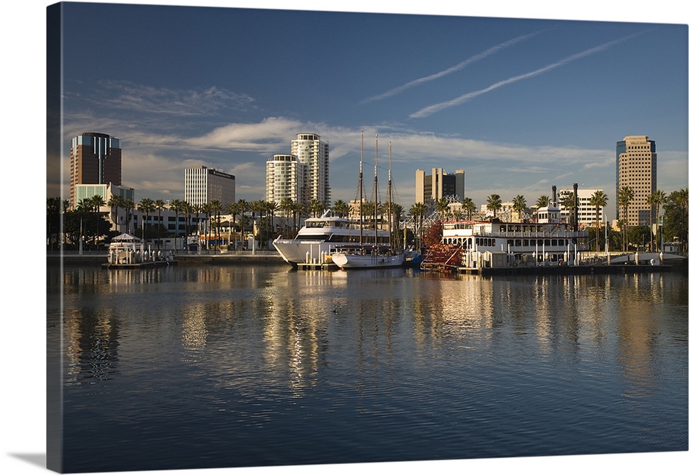 City at the waterfront, Shoreline Village, Long Beach, Los Angeles County, California, USA