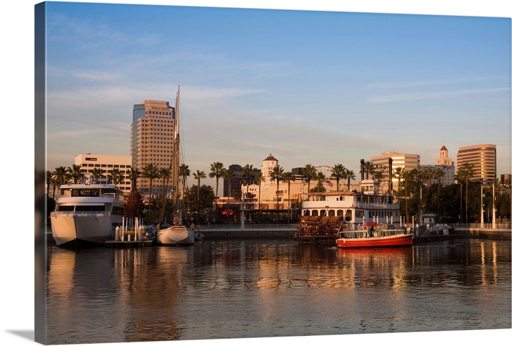 City at the waterfront, Shoreline Village, Long Beach, Los Angeles County, California, USA