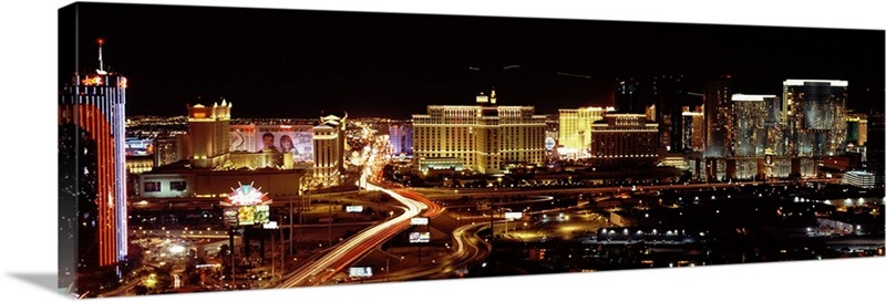 City lit up at night Las Vegas Nevada | Great Big Canvas