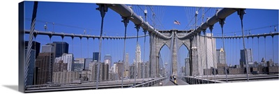 Close-up of a bridge, Brooklyn Bridge, Manhattan, New York City, New York State