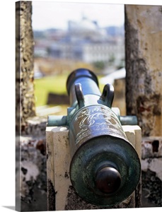 Close-up of a cannon at a castle, Castillo De San Cristobal, Old San Juan, San Juan, Puerto Rico image thumbnail