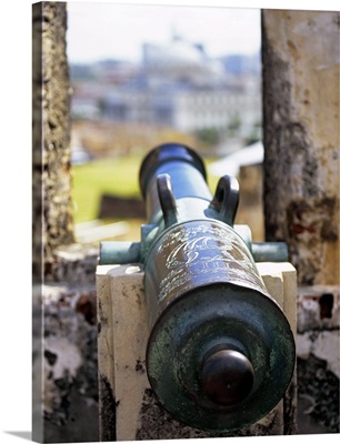 Close-up of a cannon at a castle, Castillo De San Cristobal, Old San Juan, San Juan, Puerto Rico
