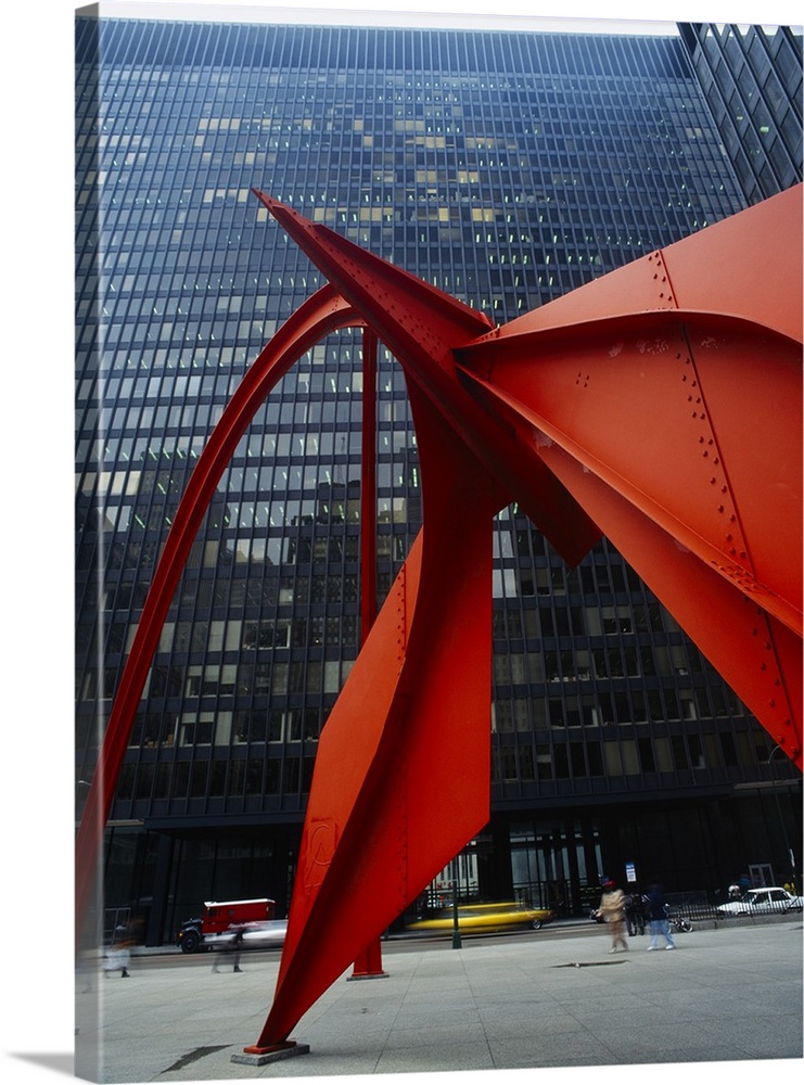 Vintage Photo Of Alexander Calder Flamingo Sculpture Federal Plaza Building  Chicago Illinois Spiral Notebook, Alexander Calder Chicago