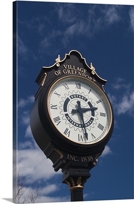 Close up of a town clock, Greenport, Suffolk County, Long Island, New York State