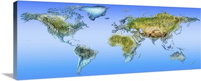 Close up of a world map