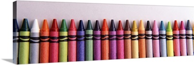Close-up of assorted wax crayons