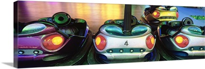 Close-up of bumper cars, Amusement Park, Stuttgart, Germany