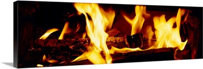 Close-up of burning fire