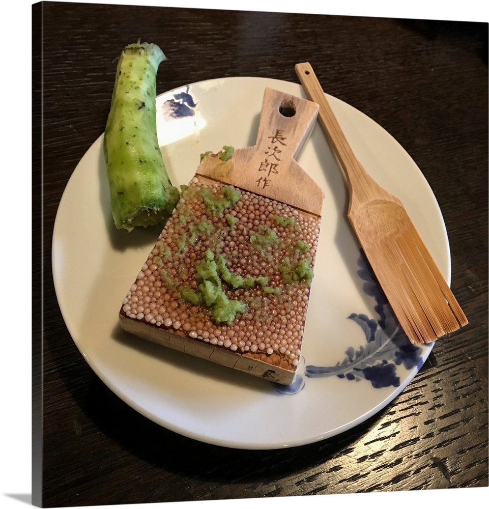 Close-up of freshly ground wasabi, Takayama, Japan