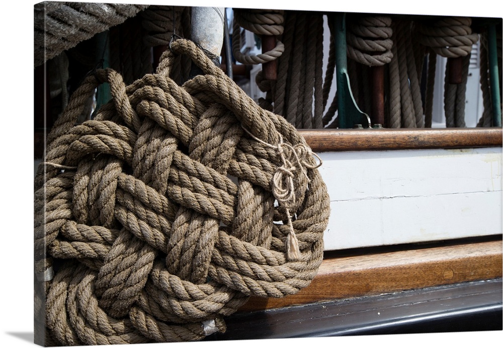 Close-up of rope on the ship, Dana Point Harbor, Dana Point, Orange County, California, USA