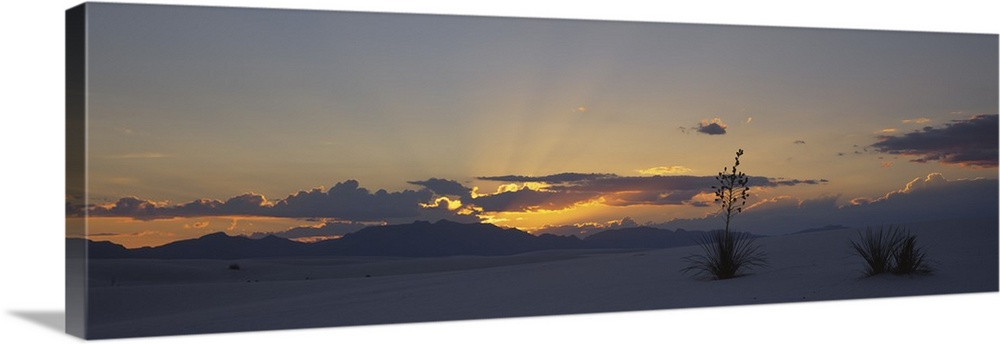 Clouds over a desert at sunset, White Sands National Monument, New Mexico