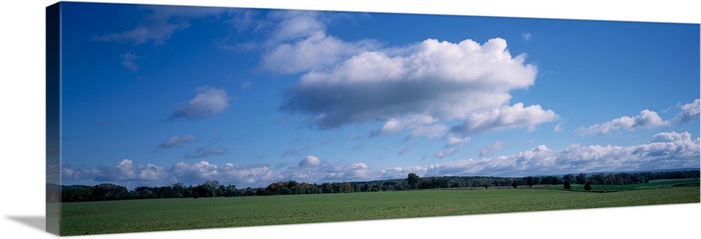Clouds over a field, Upstate New York, New York State, USA