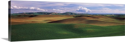 Clouds over a rolling landscape, Palouse, Whitman County, Washington State,