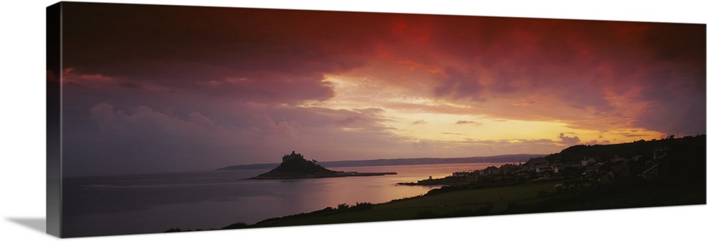 Clouds over an island, St. Michaels Mount, Cornwall, England