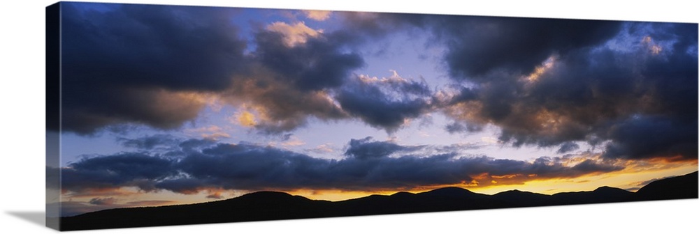 Clouds over mountains at dusk, Stowe, Lamoille County, Vermont