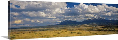 Clouds over mountains, Spanish Peaks, La Veta, Huerfano County, Colorado